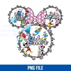 november 2022 sister mouse png, disney family vacation png, minnie png, disney png digital file