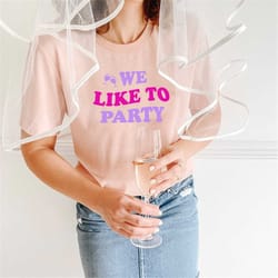 bachelorette party shirts, wife of the party,we like to party graphic t-shirt,retro graphic tee,gifts for her,bridal par
