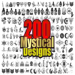 200 mystical svg, mystic moon svg, mystical bundle svg, moon svg, celestial svg, magic svg file cut digital download