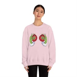 grinch hands ornament unisex heavy blend crewneck sweatshirt