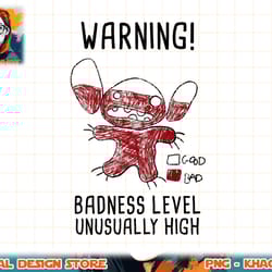 disney lilo & stitch 626 stitch day warning badness level png