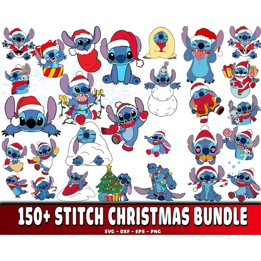 150+ Stitch christmas bundle png.jpg
