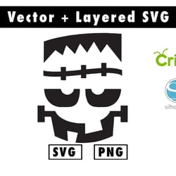frankenstein svg & png files for cricut machine , anime svg , manga svg , goku svg
