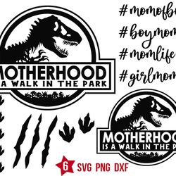 Motherhood svg, fatherhood svg, Jurassic Park svg, T Rex for cricut svg png