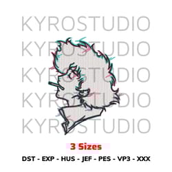 spike anime embroidery design file/ chibi cute embroidery design/ design pes dst