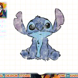 disney lilo & stitch distressed stitch portrait t-shirt copy png