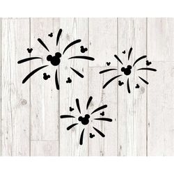 Mickey Mouse Head Fireworks SVG, fireworks SVG and PNG Download for cricut and silhouette cutting files for cricut silho