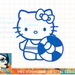 hello kitty blue summer swim t-shirt copy png