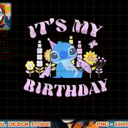 disney lilo & stitch it's my birthday floral stitch t-shirt.pngdisney lilo & stitch it's my birthday floral stitch t-shi