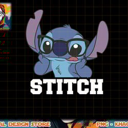 disney lilo & stitch nerdy stitch portrait t-shirt copy png
