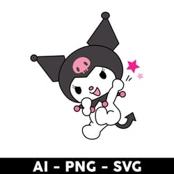kuromi svg, kawaii kuromi svg, hello kitty svg, sanrio characters svg, cartoon svg - digital file