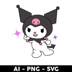 kuromi svg, kawaii kitty svg, hello kitty svg, sanrio characters svg, cartoon svg - digital file