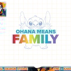 disney lilo & stitch ohana means family stitch rainbow pride t-shirt copy png