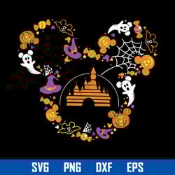 disney castle halloween svg, mickey halloween svg, png dxf eps digital file