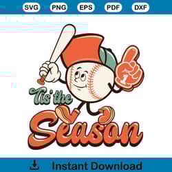 retro baseball tis the season vintage shirt design svg file for cricut