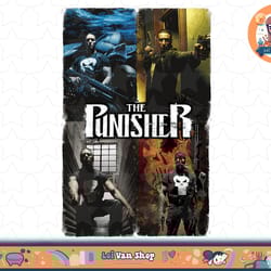 marvel the punisher quad comic cover collage graphic t-shirt t-shirt.pngmarvel the punisher quad comic cover collage gra