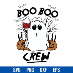 boo boo crew svg, ghost halloween svg, halloween svg, png dxf eps digital file