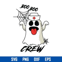 ghost boo boo crew svg, halloween ghost nurse svg, halloween svg, png dxf eps digital file