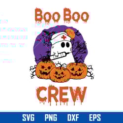 ghost boo boo crew svg, ghost halloween svg, halloween svg, png dxf eps digital file