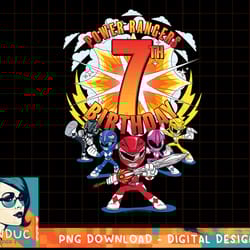 kids power rangers 7th birthday power pose group t-shirt copy png
