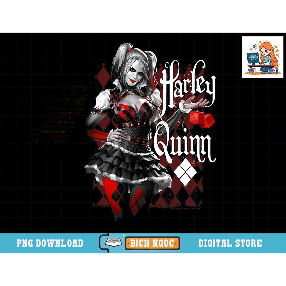 Batman Arkham Knight Harley Quinn Dice T-Shirt copy.jpg