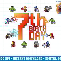 marvel avengers 8-bit 7th birthday png, sublimation copy