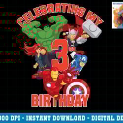 marvel avengers celebrating my 3rd birthday png, sublimation copy
