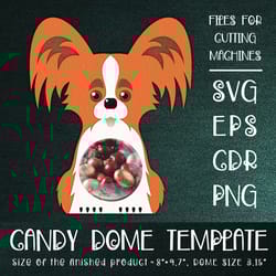 papillon dog | candy dome template