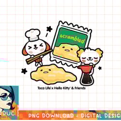 toca life x hello kitty & friends scrambled eggs t-shirt copy png