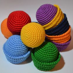 Montessori baby toys bulls and bowls Crochet pattern