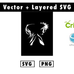 bleach svg & png files for cricut machine , anime svg , manga svg , goku svg