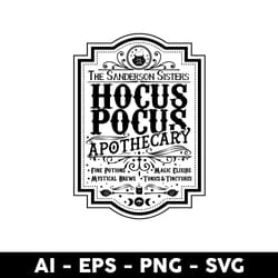 hocus pocus apothecary svg, hocus pocus svg, halloween svg, png dxf eps file - digital file