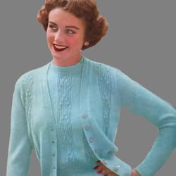 vintage knitting pattern 270 lucelle lady's twin-set women jacket cardigan pullover