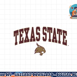 texas state bobcats arch over black officially licensed png, sublimation copy