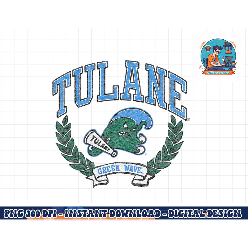 Tulane Green Wave Victory Vintage Logo png, sublimation copy.jpg