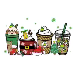 christmas coffee elf png, christmas coffee png silhouette svg files