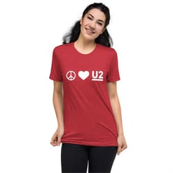 peace, love & u2 – short sleeve t-shirt