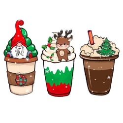 christmas gnome coffee png, silhouette svg fies