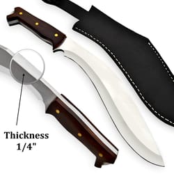 1/4" thick hand made custom made d2 steel hunting gurkha kukri knife , kukri knife