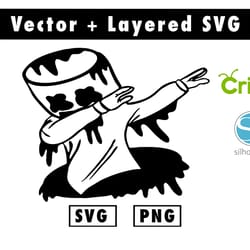 marshmello svg & png files for cricut machine , anime svg , manga svg , goku svg