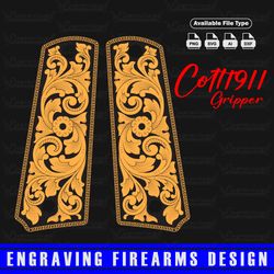 engraving firearms design colt1911 gripper scroll design