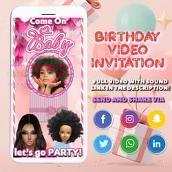 birthday video invitation, animated video invitation, birthday invite, animated digital invitation, invitacion animada