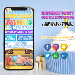 kids birthday invitation, kids birthday video invitation, kids invitation, birthday party, birthday invitation, video