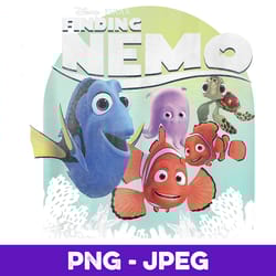 disney pixar finding nemo group shot poster v2 , png design, png instant download