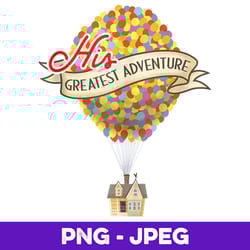 disney pixar up his greatest adventure house v2 , png design, png instant download