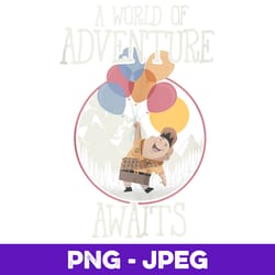 disney pixar up russel adventure awaits v2 , png design, png instant download