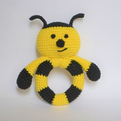 Bumblie bee Crochet pattern Baby rattle queen bee plushie
