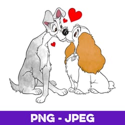 disney lady and the tramp v1 , png design, png instant download