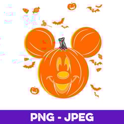 disney mickey & friends mickey pumpkin happy halloween v1 , png design, png instant download