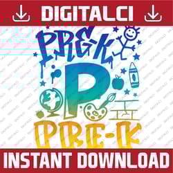 tie dye pre-k team teacher boy graffiti style back to school png file sublimation